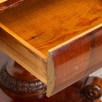 Lot 2 - English Burlwood Drop-Leaf Pedestal Table