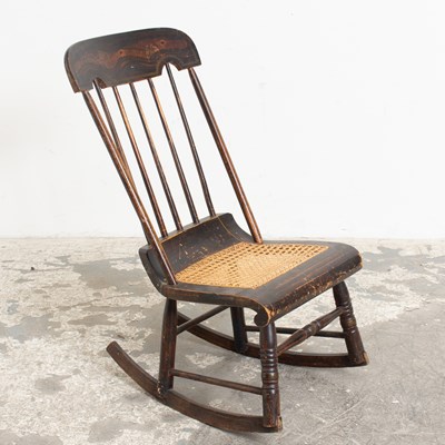 Lot 248 - American Grain-Painted Boston Rocker