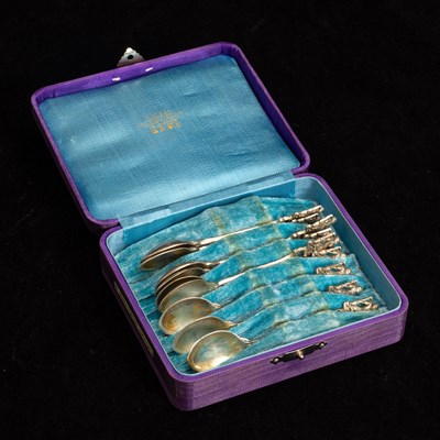 Lot 266 - Set of Nine 800 Silver Tea Spoons