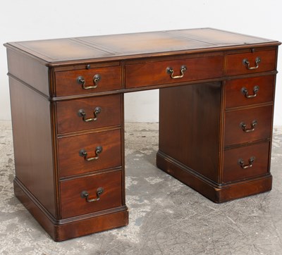Lot 299 - George III Style Mahogany Pedestal Desk