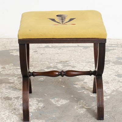 Lot 305 - Neoclassical Style Mahogany X-Form Curule Stool