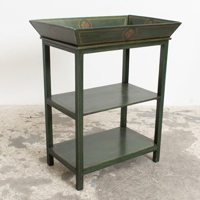 Lot 296 - Painted Wood Three-Tier Stand