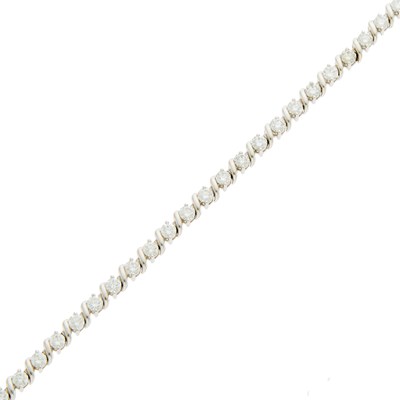 Lot 1112 - White Gold and Diamond Bracelet