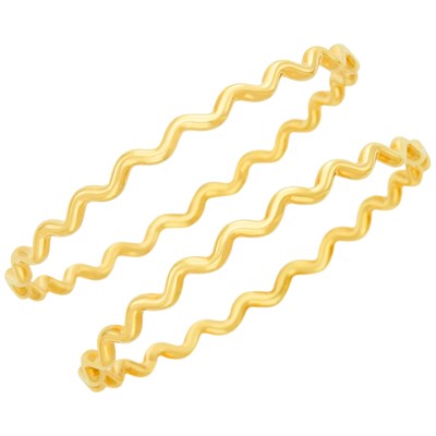 Lot 12 - Tiffany & Co., Paloma Picasso Pair of Gold 'Zig Zag' Bangle Bracelets