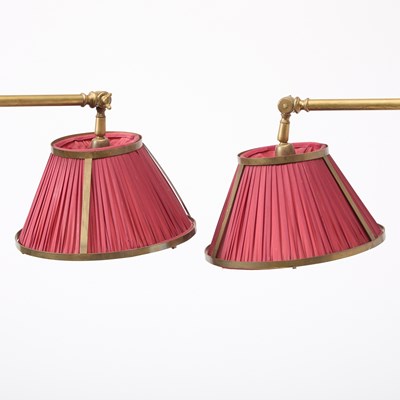 Lot 247 - Pair of Adjustable Brass Floor Lamps