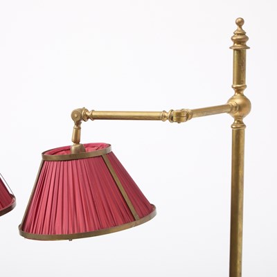 Lot 247 - Pair of Adjustable Brass Floor Lamps