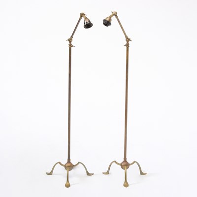 Lot 248 - Pair of Brass Telescopic Floor Lamps
