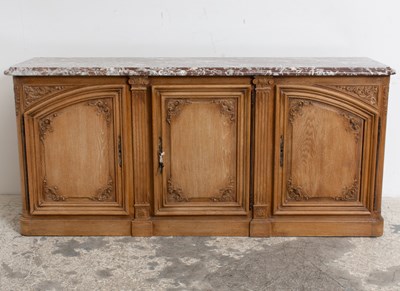 Lot 293 - Louis XVI Style Carved Marble Top Sideboard