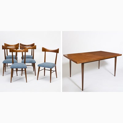 Lot 345 - Paul McCobb Planner Group Maple Dining Table and Six Dining Chairs