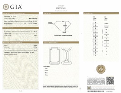 Lot 226 - Platinum, Diamond and Emerald Ring