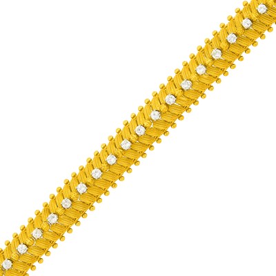 Lot 143 - Gold and Diamond Bracelet