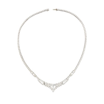 Lot 1071 - Platinum and Diamond Necklace