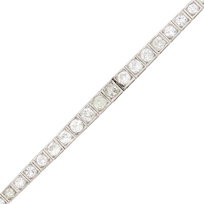 Lot 1068 - Platinum and Diamond Bracelet