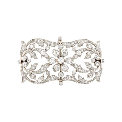 Lot 1075 - Tiffany & Co. Belle Époque Platinum, Gold and Diamond Brooch
