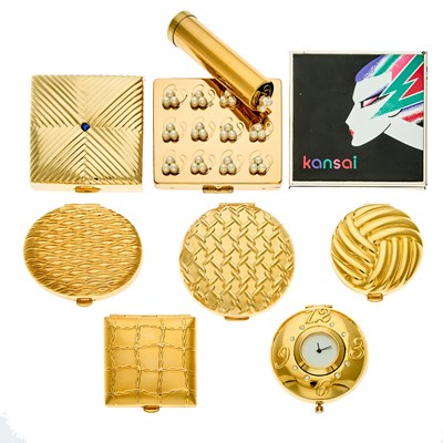 Lot 281 - Group of Gilt-Metal and Rhinestone Compacts