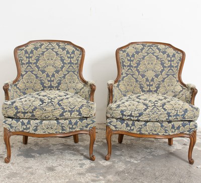 Lot 308 - Pair of Louis XV Style Upholstered Fauteuils
