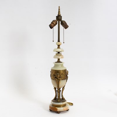 Lot 322 - Louis XVI Style Gilt-Metal Mounted Onyx Lamp