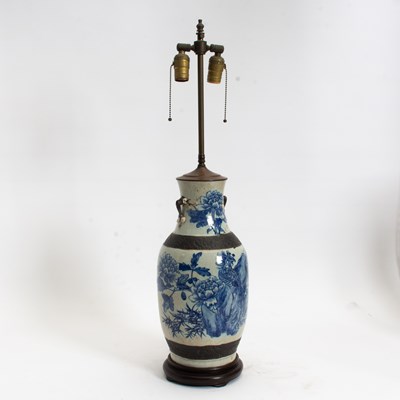 Lot 326 - Chinese Blue and White Glazed Ceramic Phoenix Pattern Vase