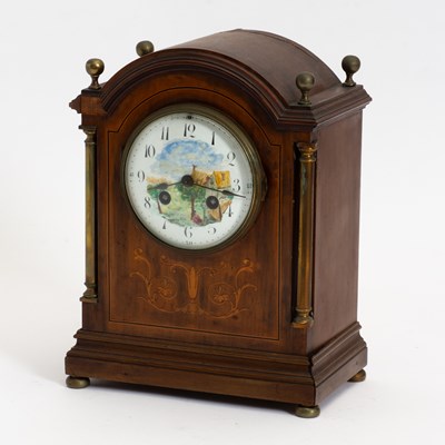 Lot 330 - Mahogany Marquetry Inlaid Mantle Clock