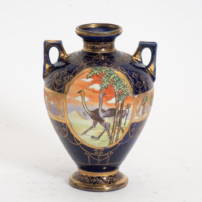 Lot 257 - Japanese Porcelain Hand-Painted Ostrich Vase
