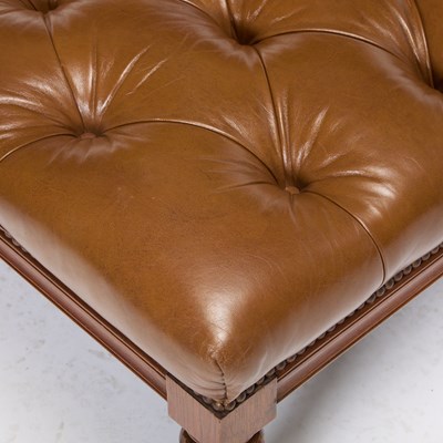 Lot 188 - Regency Style Faux Leather Upholstered Mahogany Ottoman