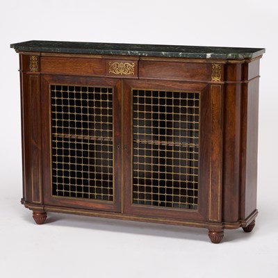 Lot 3036 - Regency Marble Top Rosewood Cabinet