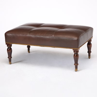 Lot 149 - Leather Upholstered Mahogany Ottoman