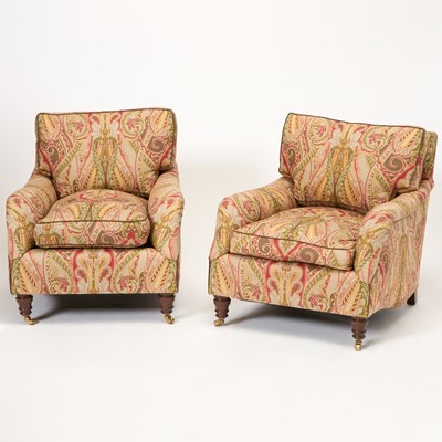 Lot 158 - Pair of Upholstered Club Chairs