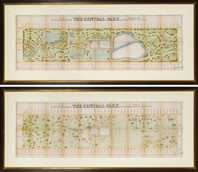 Lot 217 - Pair of nicely framed New York Central Park maps