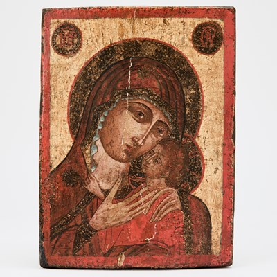 Lot 1004 - Russian Icon of the Mother of God of Tenderness