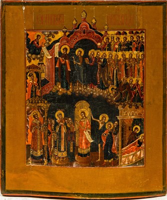 Lot 1013 - Russian Icon of the Protection of the Mother of God [Pokrov]