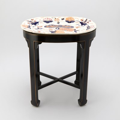 Lot 546 - English Ironstone Imari Platter on Later Ebonized Stand