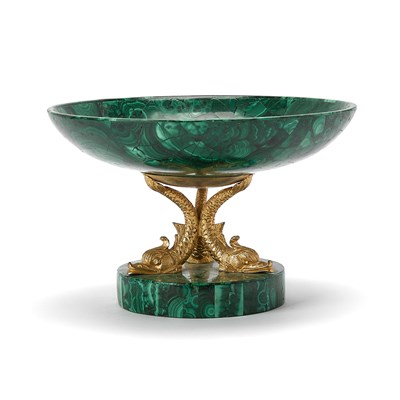Lot 635 - Continental Gilt-Bronze and Malachite Tazza