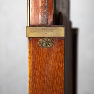 Lot Imperial Russian Brass-Inlaid Mahogany and Verre Églomise Cheval Mirror