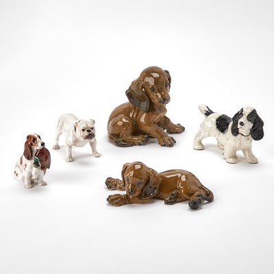 Lot 548 - Group of Five Porcelain Dog Figures