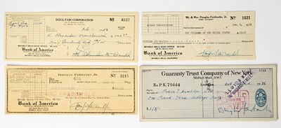 Lot A group of checks signed by Douglas Fairbanks, Sr.