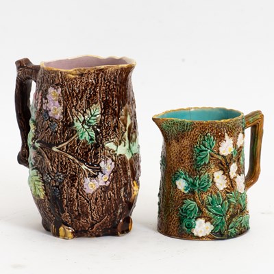 Lot 385 - Two Majolica Glazed Ceramic Pitchers