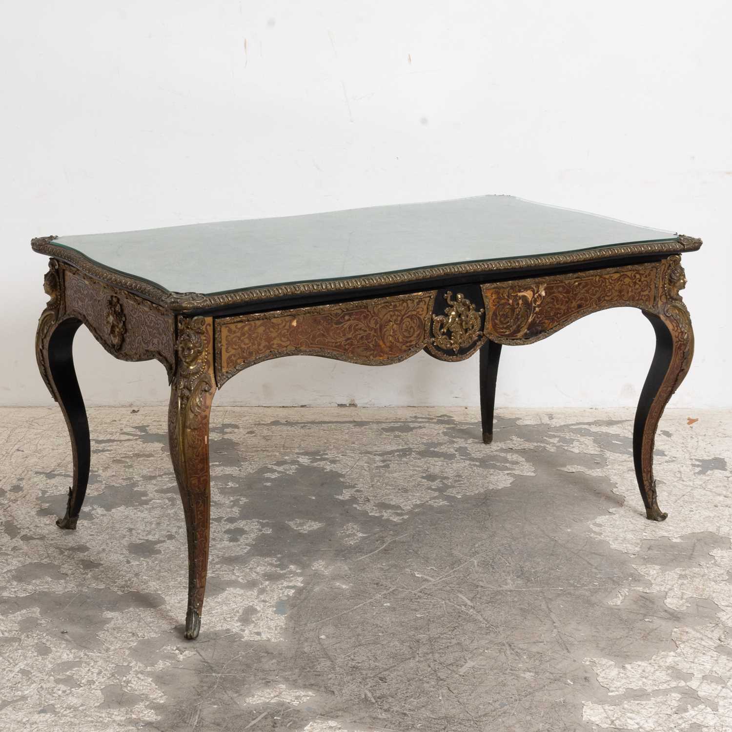 Lot 90 - Louis XV Style Boulle Marquetry Inlaid Writing Table