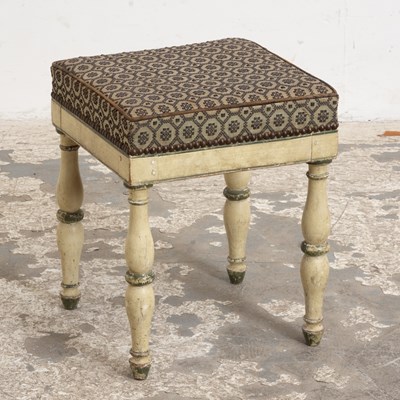 Lot 171 - French Style Painted Upholstered Stool