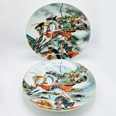 Lot 1099 - Two Japanese Enameled Porcelain Chargers