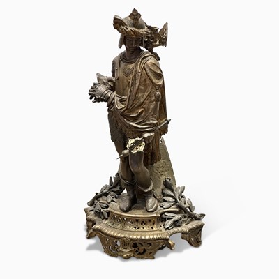 Lot 1170 - Continental Gilt-Bronze Armored Figure