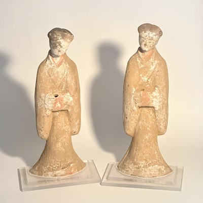 Lot 1081 - Pair of Chinese Pottery Attendants