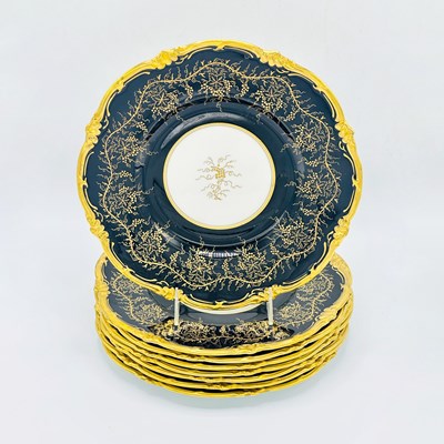 Lot 1201 - Set of Eight Royal Cauldon Porcelain "Kings Plate" Pattern Service Plates