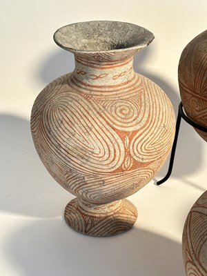 Lot 1087 - Five Thai Ban Chiang Bichrome Pottery Vessels