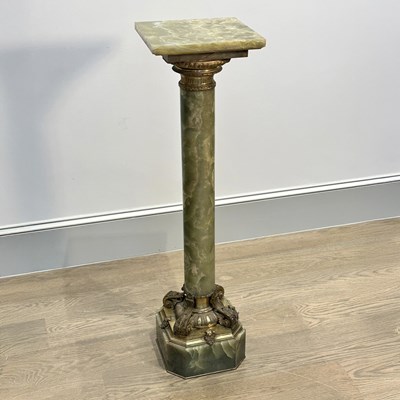 Lot 1151 - Gilt-Bronze Mounted Green Onyx Pedestal