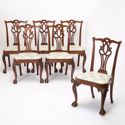 Lot 520 - Set of Six George III Style Mahogany Side Chairs