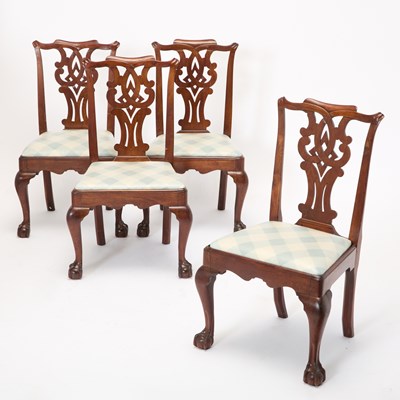Lot 511 - Set of Four George III Style Mahogany Side Chairs