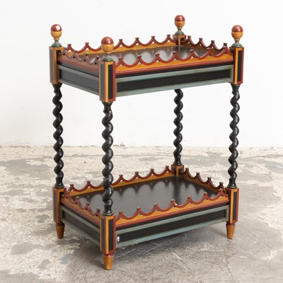 Lot 9 - Paint Decorated Two-Tier Side Table