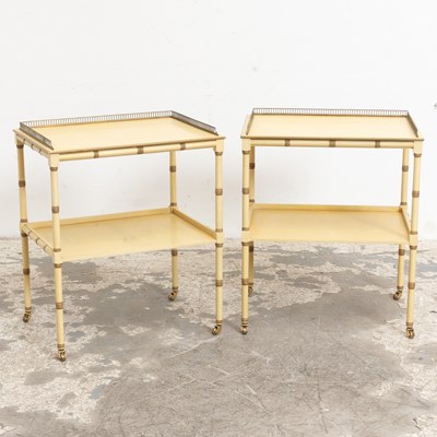 Lot 10 - Pair of Cream Painted Two-Tier Side Tables