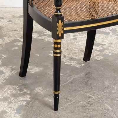 Lot 12 - Regency Style Black Painted Armchair